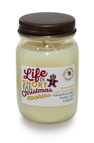 Serendipity Soy Candle Company Bayberry and Cinnamon scented candle, with 